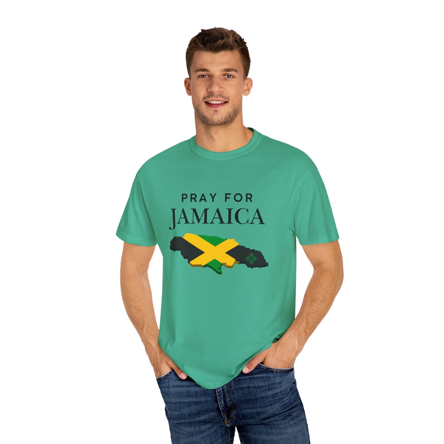 Pray for Jamaica T-Shirt — Jamaica Flag Map Relief Tee