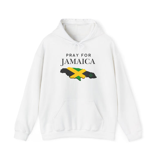 Pray for Jamaica Hoodie - Jamaica Map with Flag Design