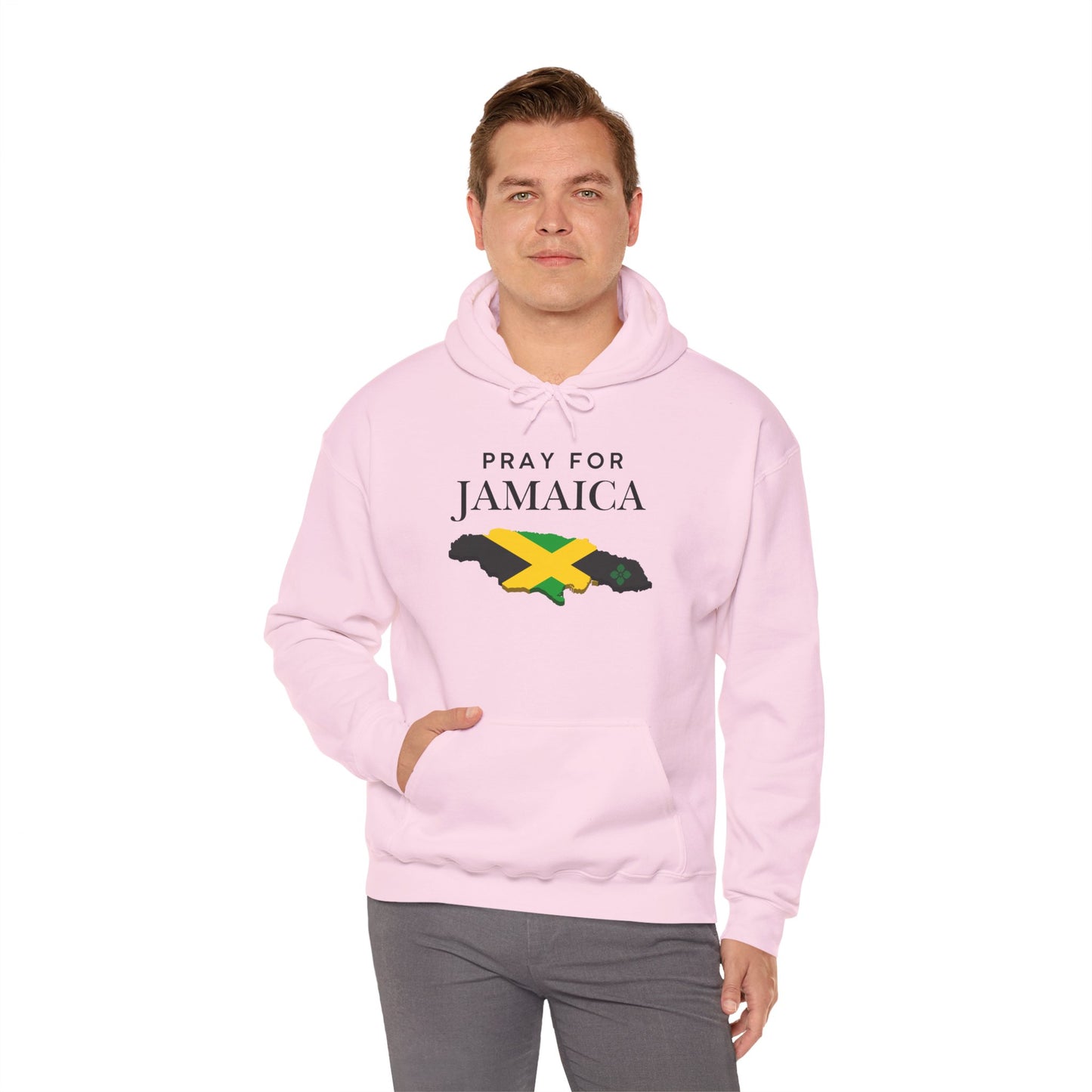 Pray for Jamaica Hoodie - Jamaica Map with Flag Design