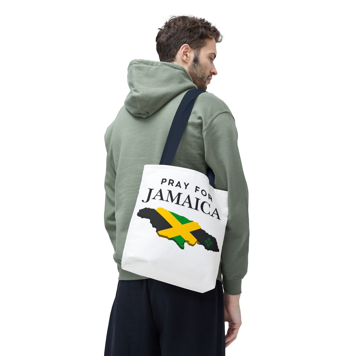 Pray for Jamaica Tote Bag — Jamaican Flag Map Charity Support Tote