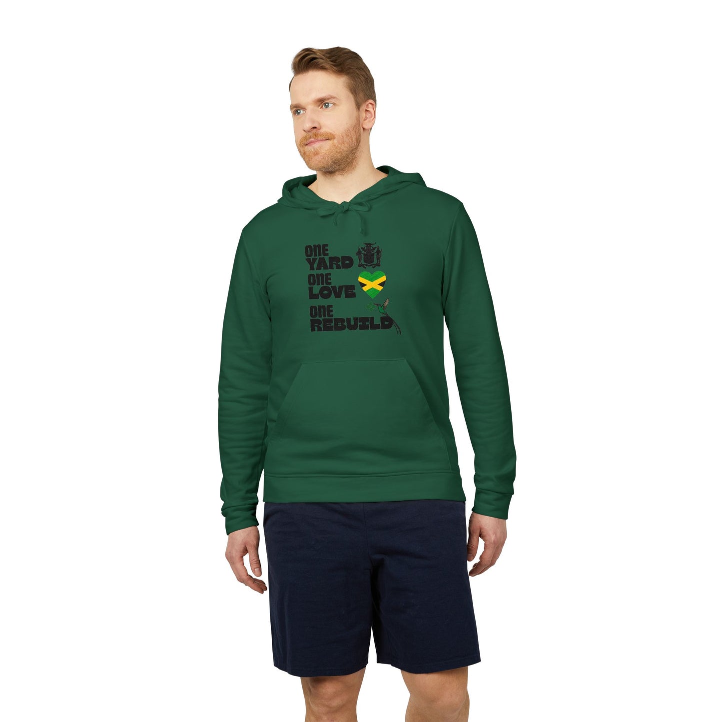 Jamaica Love Hoodie — Reggae Island Flag Heart Design