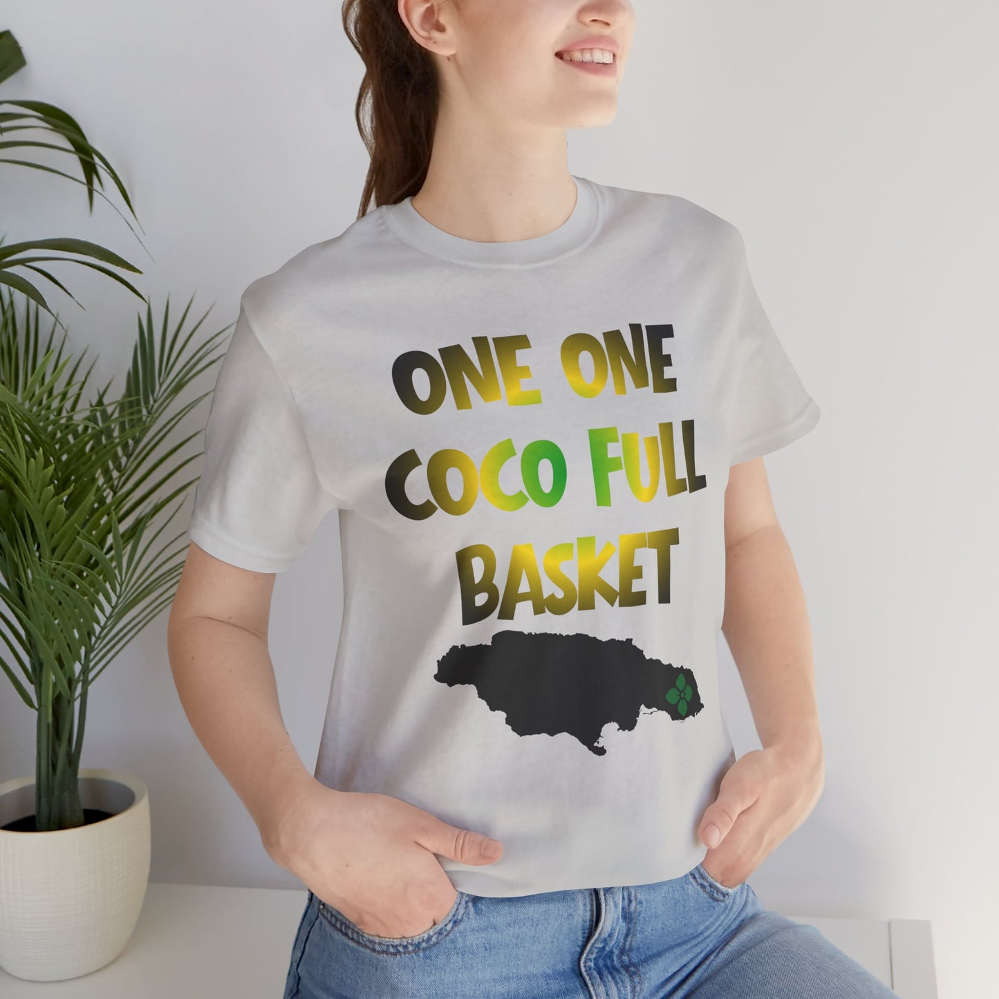 One One Coco Full Basket T-Shirt — Jamaica Map Reggae Island Tee