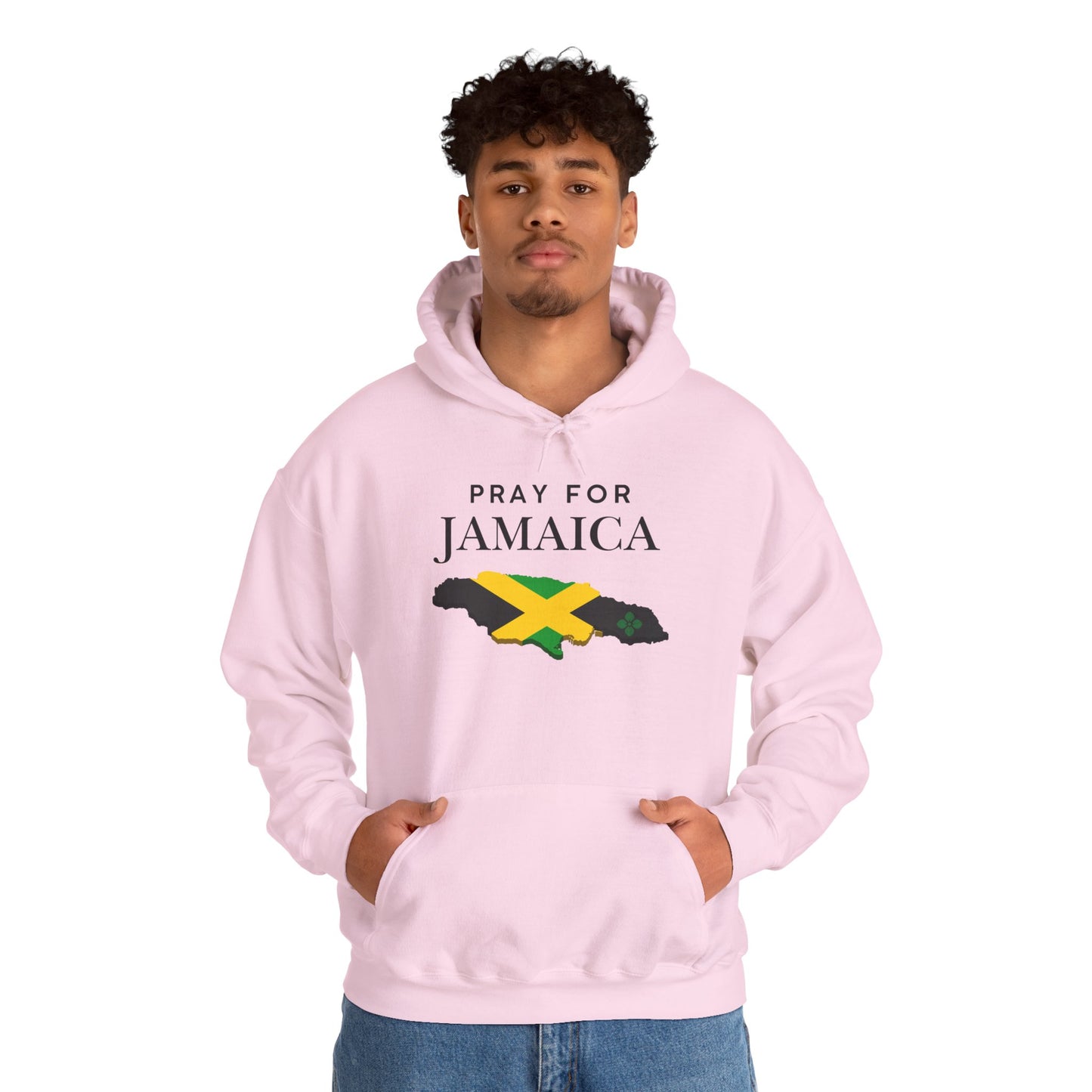 Pray for Jamaica Hoodie - Jamaica Map with Flag Design