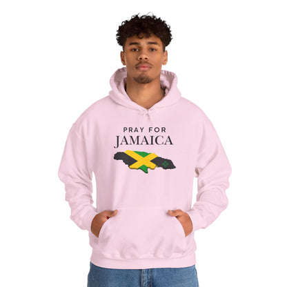 Pray for Jamaica Hoodie - Jamaica Map with Flag Design