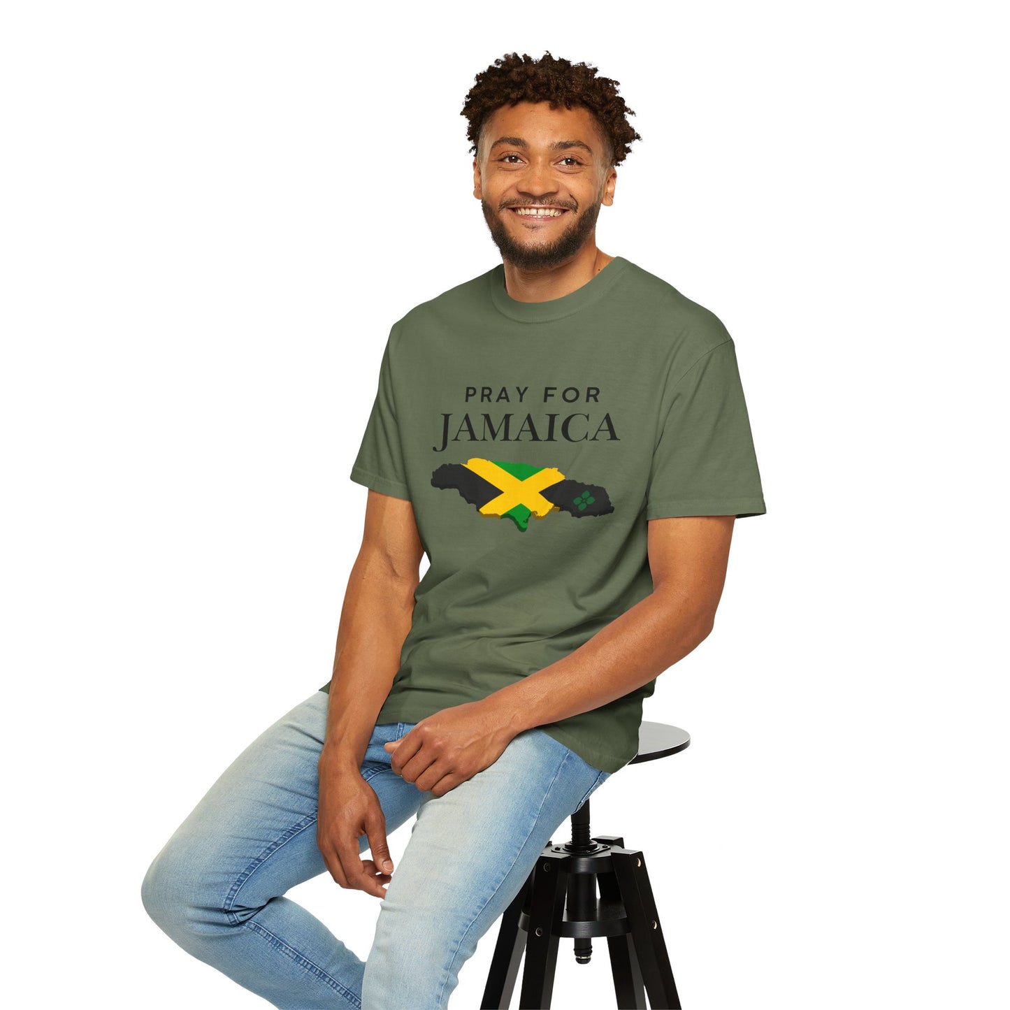 Pray for Jamaica T-Shirt — Jamaica Flag Map Relief Tee