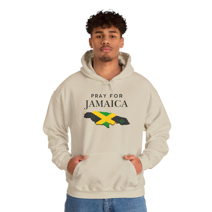 Pray for Jamaica Hoodie - Jamaica Map with Flag Design