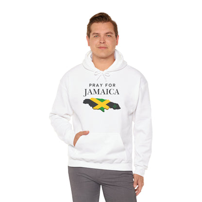 Pray for Jamaica Hoodie - Jamaica Map with Flag Design