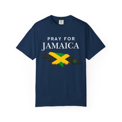 Pray for Jamaica T-Shirt - Jamaica Map & Flag Support Tee