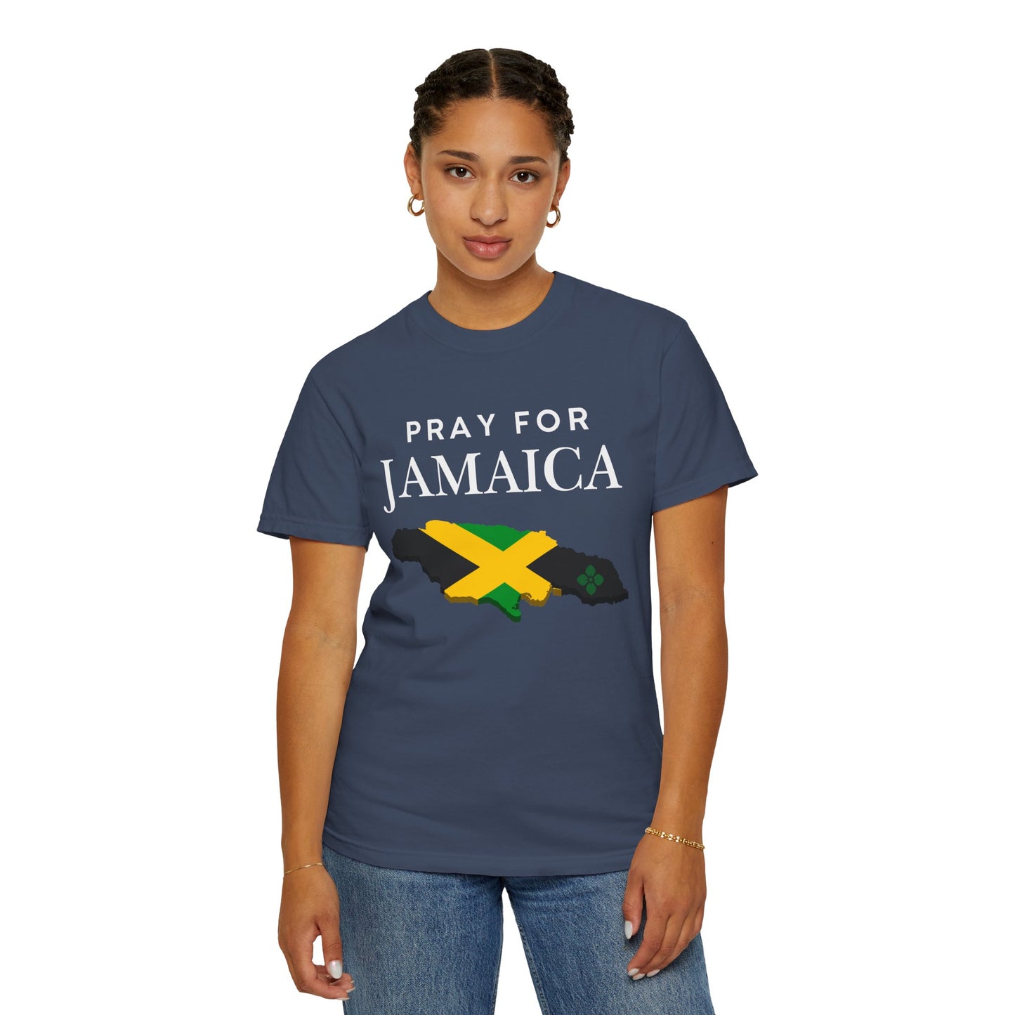 Pray for Jamaica T-Shirt - Jamaica Map & Flag Support Tee