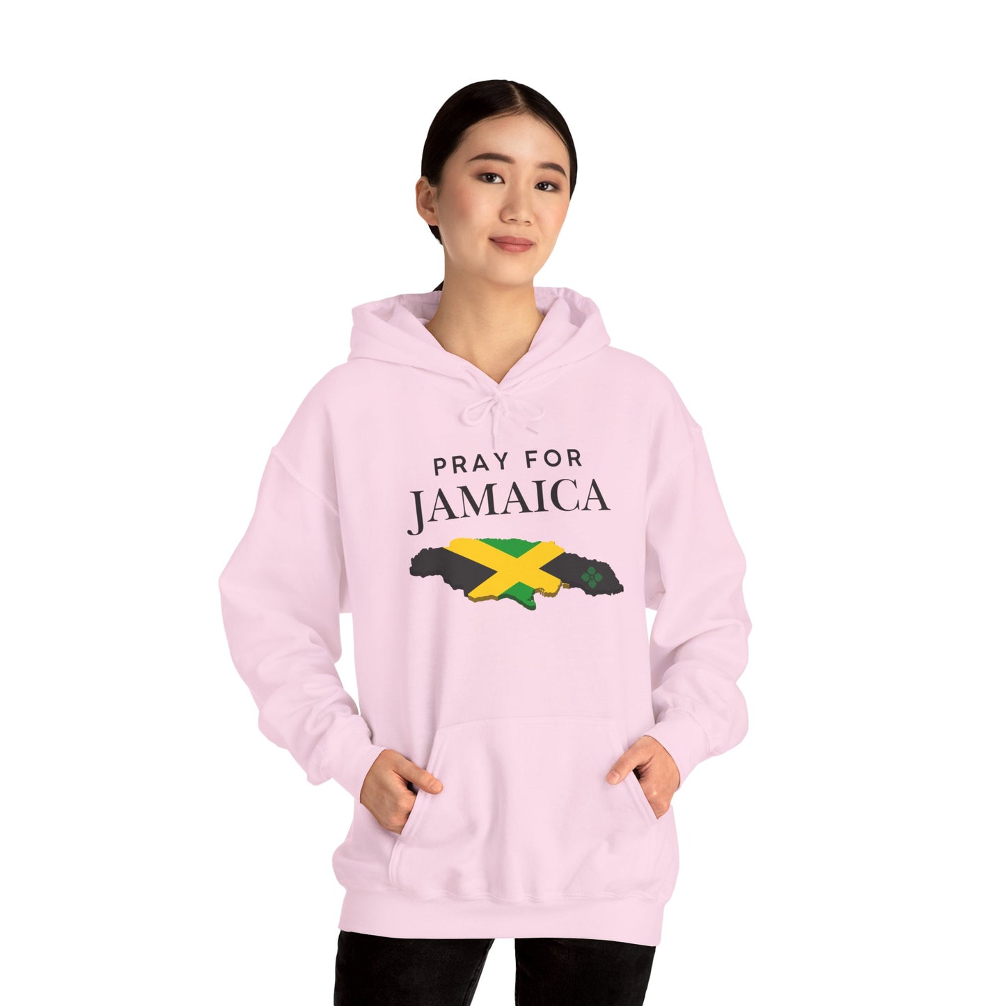 Pray for Jamaica Hoodie - Jamaica Map with Flag Design