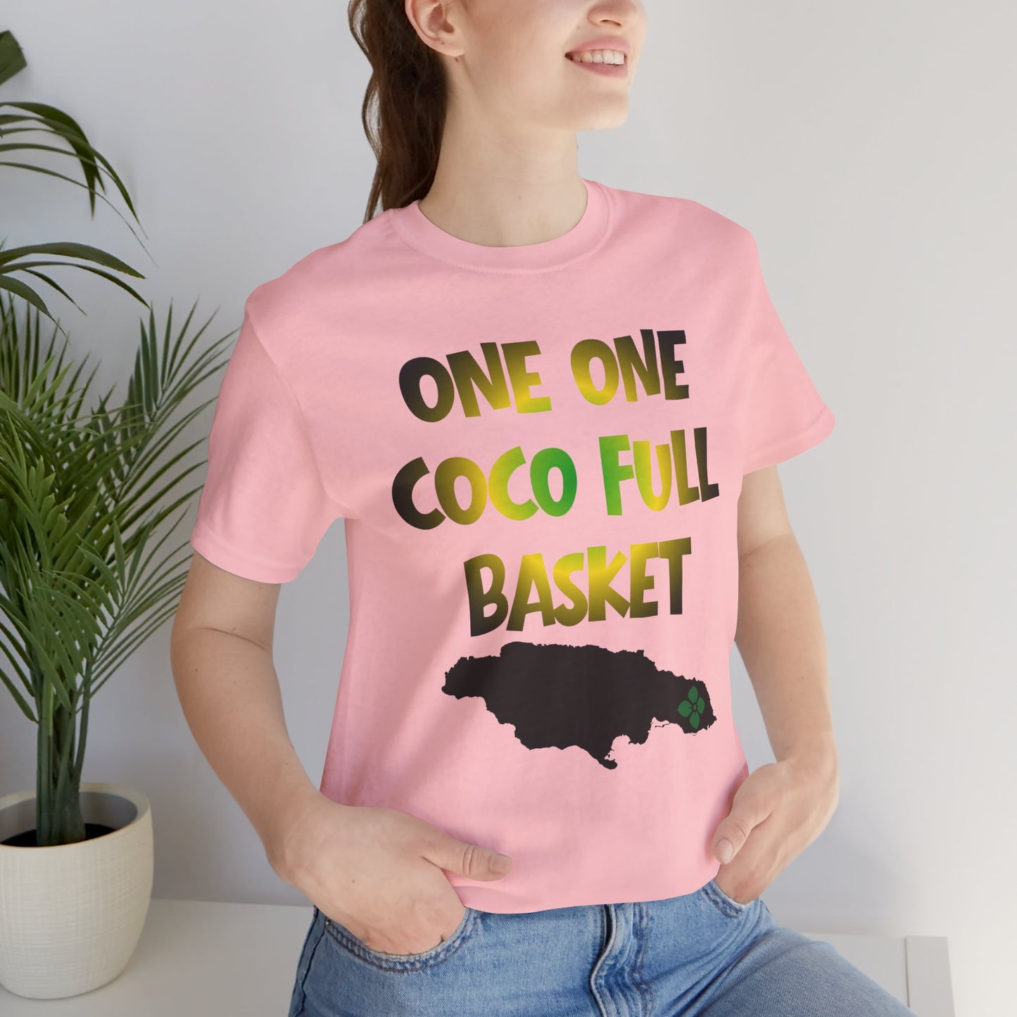 One One Coco Full Basket T-Shirt — Jamaica Map Reggae Island Tee