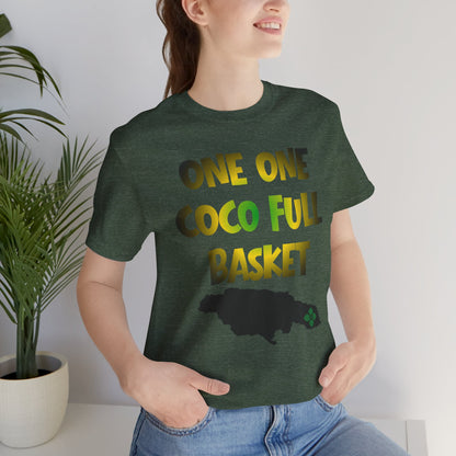 One One Coco Full Basket T-Shirt — Jamaica Map Reggae Island Tee