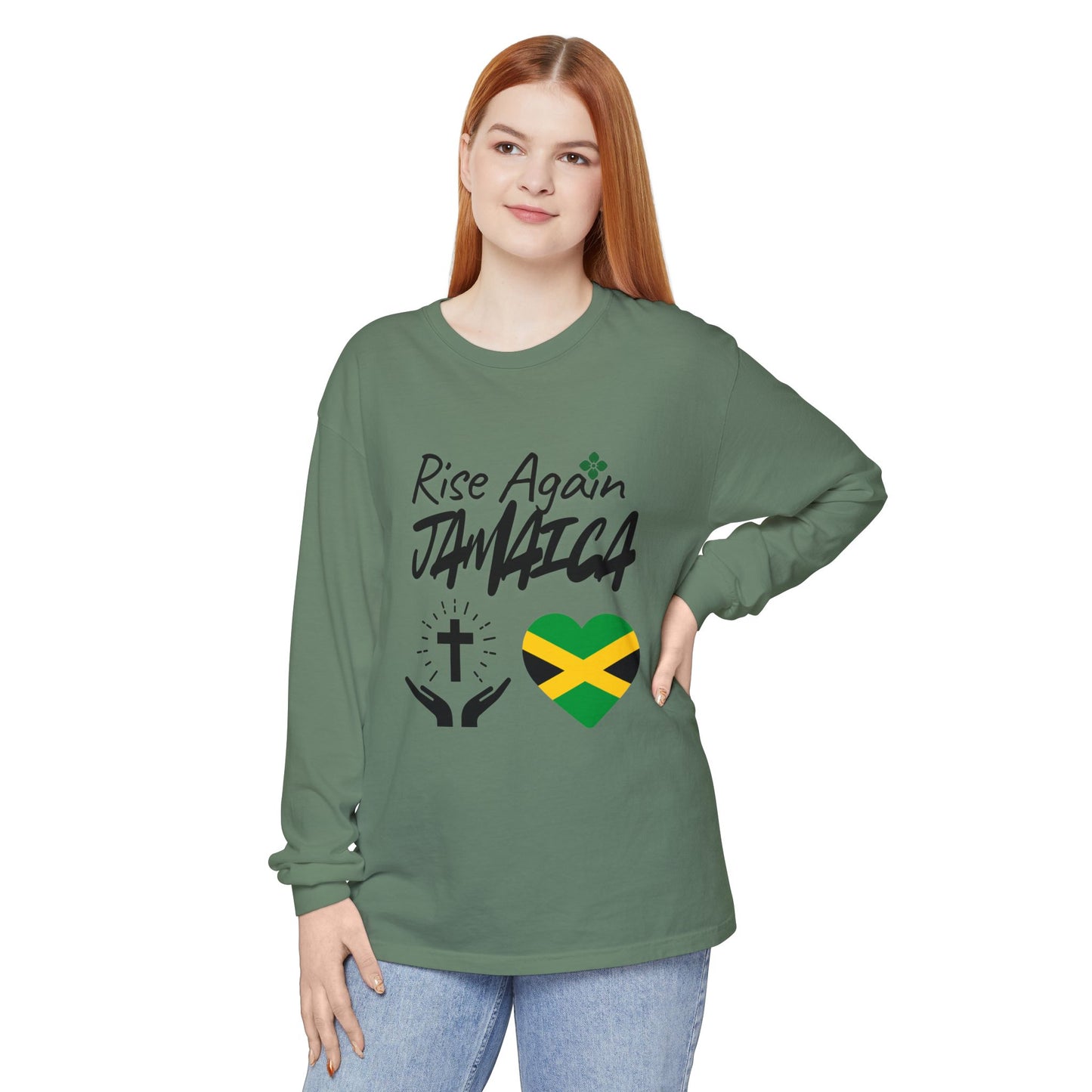 Rise Again Jamaica Long Sleeve T-Shirt – Caribbean Strength & Unity Apparel