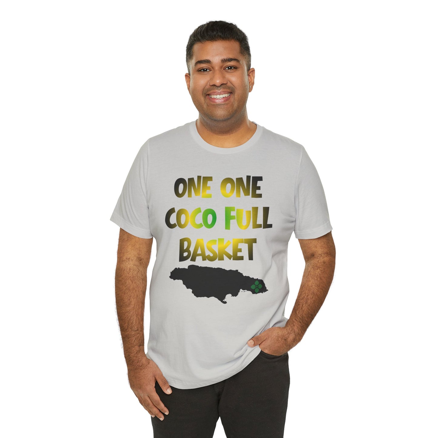 One One Coco Full Basket T-Shirt — Jamaica Map Reggae Island Tee