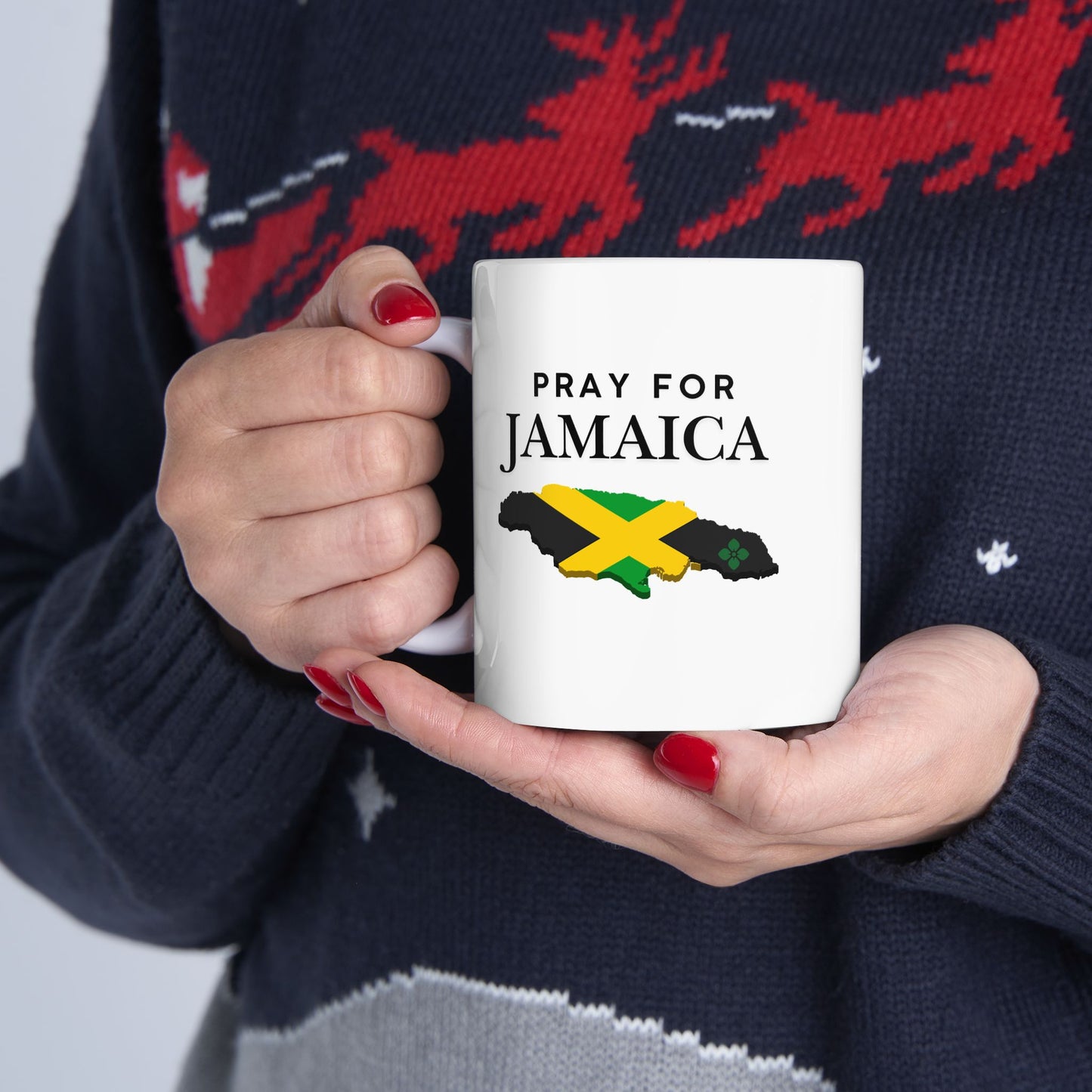 Pray For Jamaica Ceramic Mug – Map & Flag Coffee Cup (11oz/15oz)