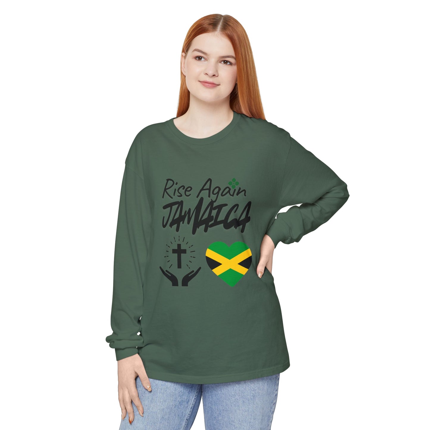 Rise Again Jamaica Long Sleeve T-Shirt – Caribbean Strength & Unity Apparel