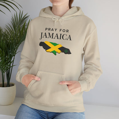 Pray for Jamaica Hoodie - Jamaica Map with Flag Design