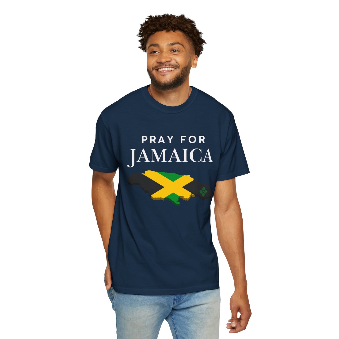 Pray for Jamaica T-Shirt - Jamaica Map & Flag Support Tee