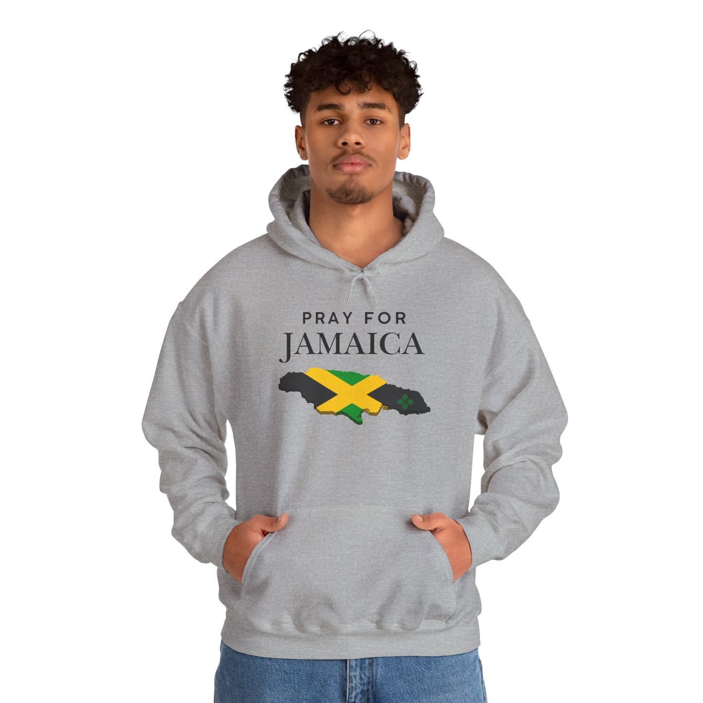 Pray for Jamaica Hoodie - Jamaica Map with Flag Design