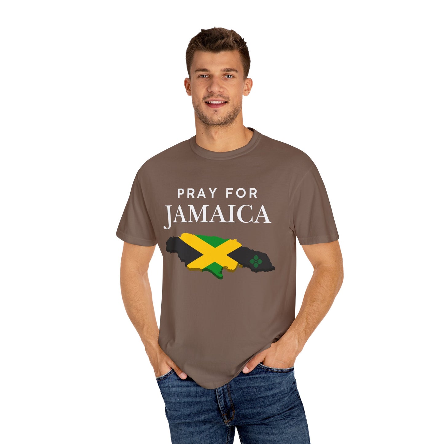 Pray for Jamaica T-Shirt - Jamaica Map & Flag Support Tee