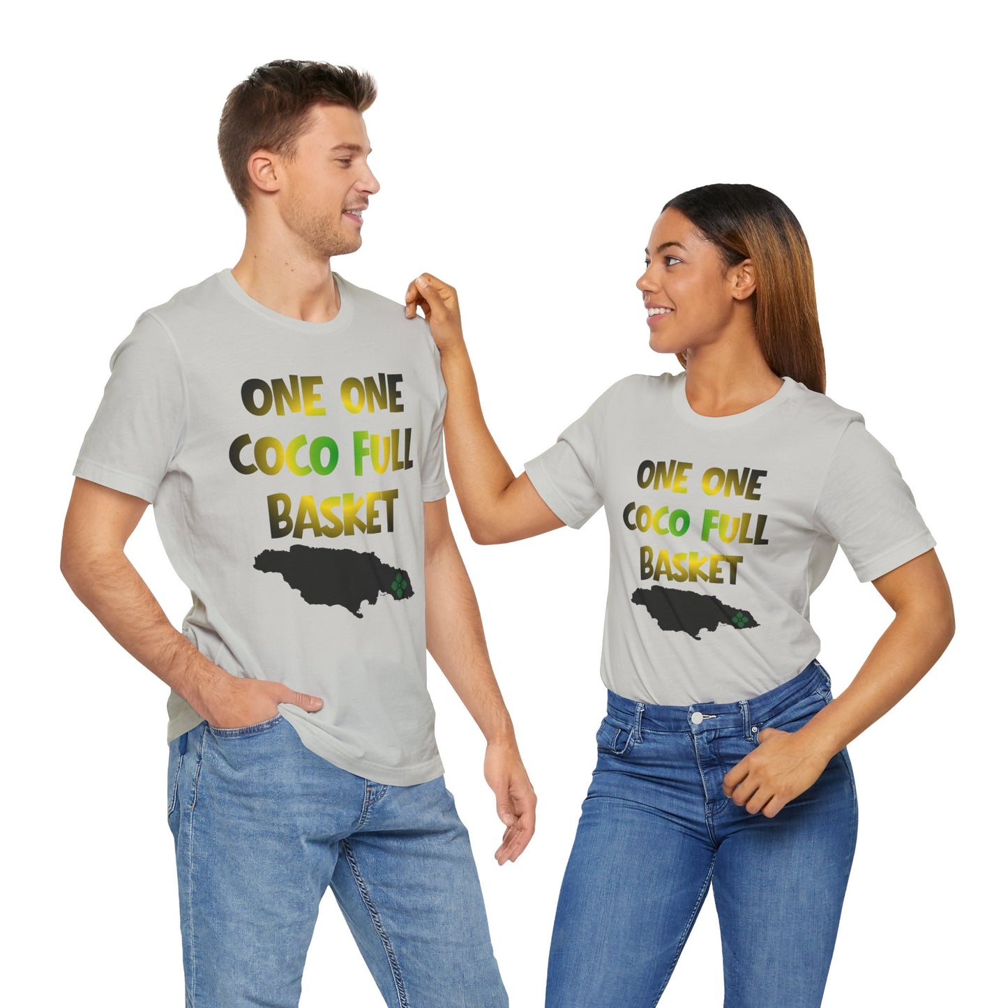 One One Coco Full Basket T-Shirt — Jamaica Map Reggae Island Tee