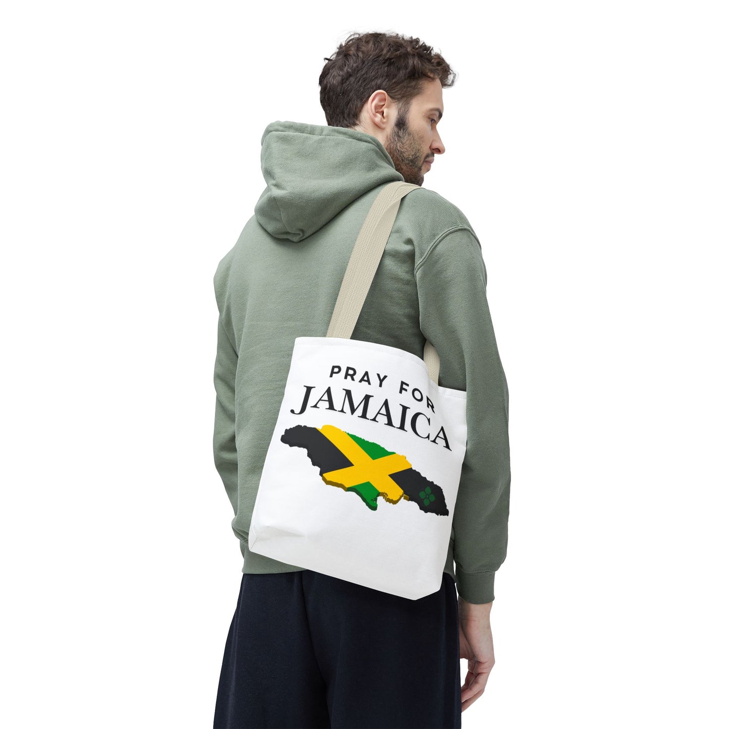 Pray for Jamaica Tote Bag — Jamaican Flag Map Charity Support Tote