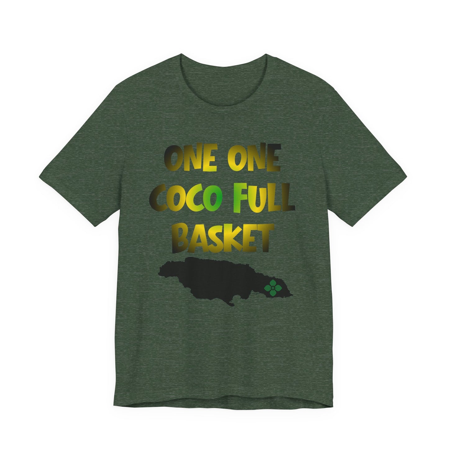 One One Coco Full Basket T-Shirt — Jamaica Map Reggae Island Tee