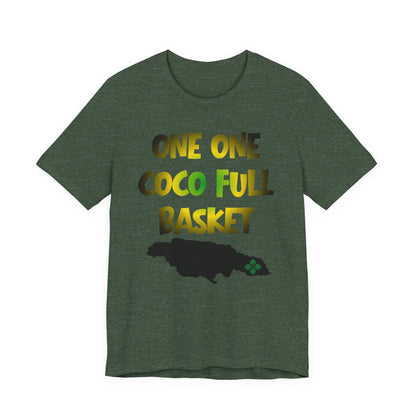 One One Coco Full Basket T-Shirt — Jamaica Map Reggae Island Tee