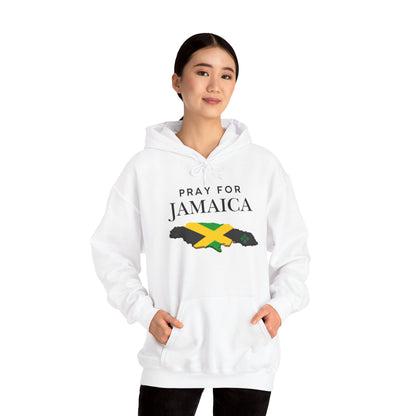 Pray for Jamaica Hoodie - Jamaica Map with Flag Design