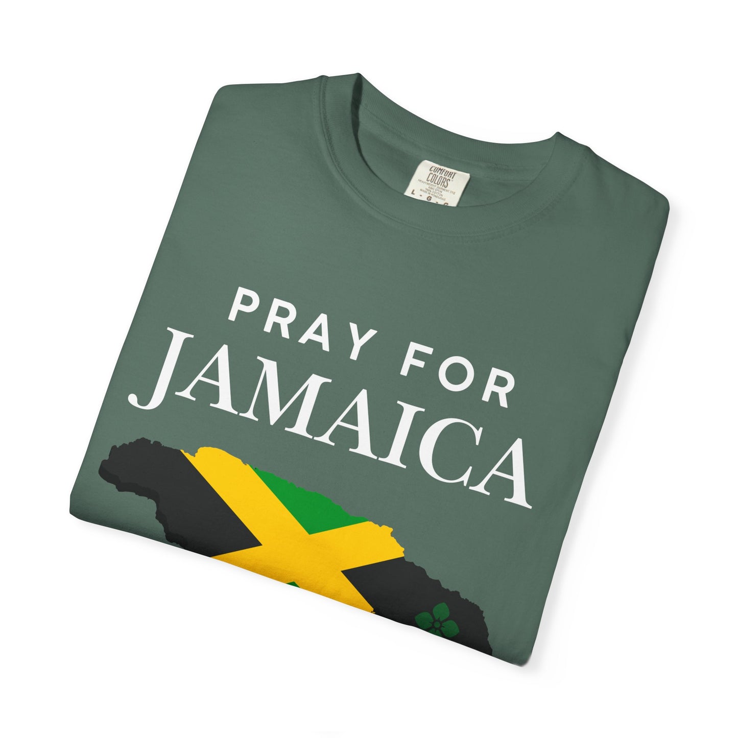 Pray for Jamaica T-Shirt - Jamaica Map & Flag Support Tee