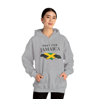 Pray for Jamaica Hoodie - Jamaica Map with Flag Design