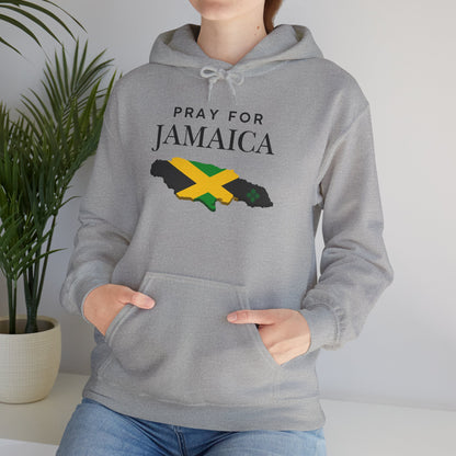 Pray for Jamaica Hoodie - Jamaica Map with Flag Design