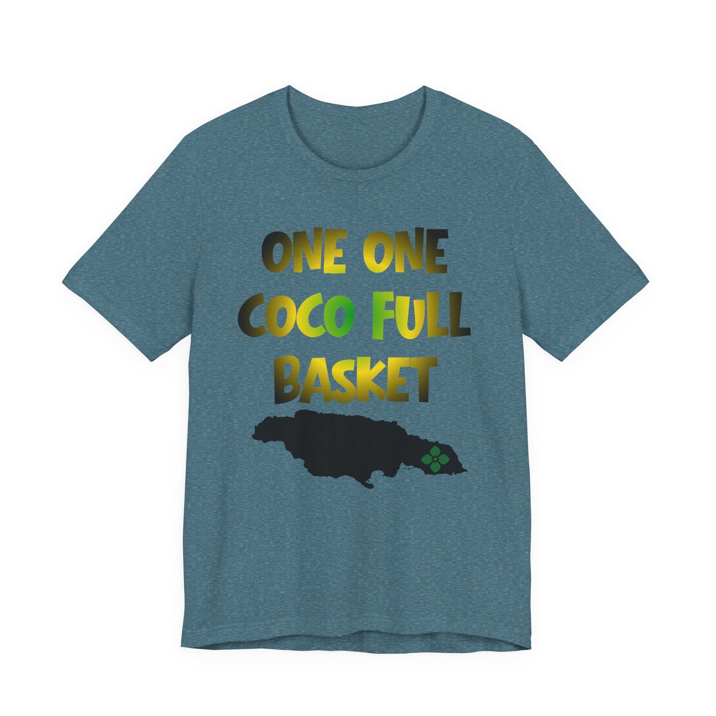 One One Coco Full Basket T-Shirt — Jamaica Map Reggae Island Tee