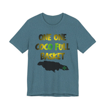 One One Coco Full Basket T-Shirt — Jamaica Map Reggae Island Tee