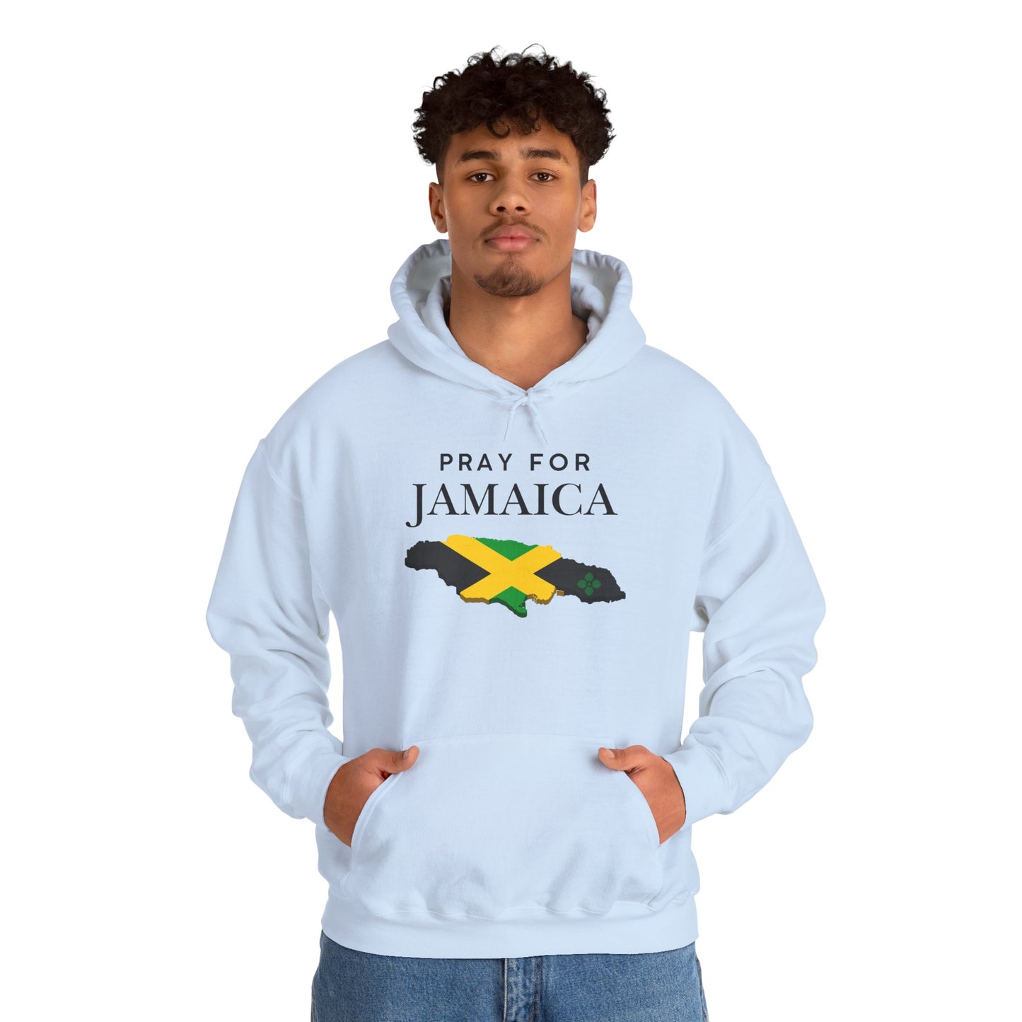 Pray for Jamaica Hoodie - Jamaica Map with Flag Design