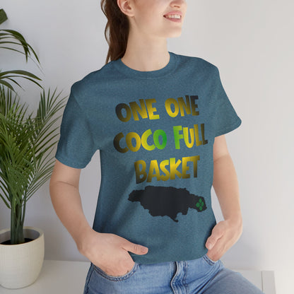 One One Coco Full Basket T-Shirt — Jamaica Map Reggae Island Tee