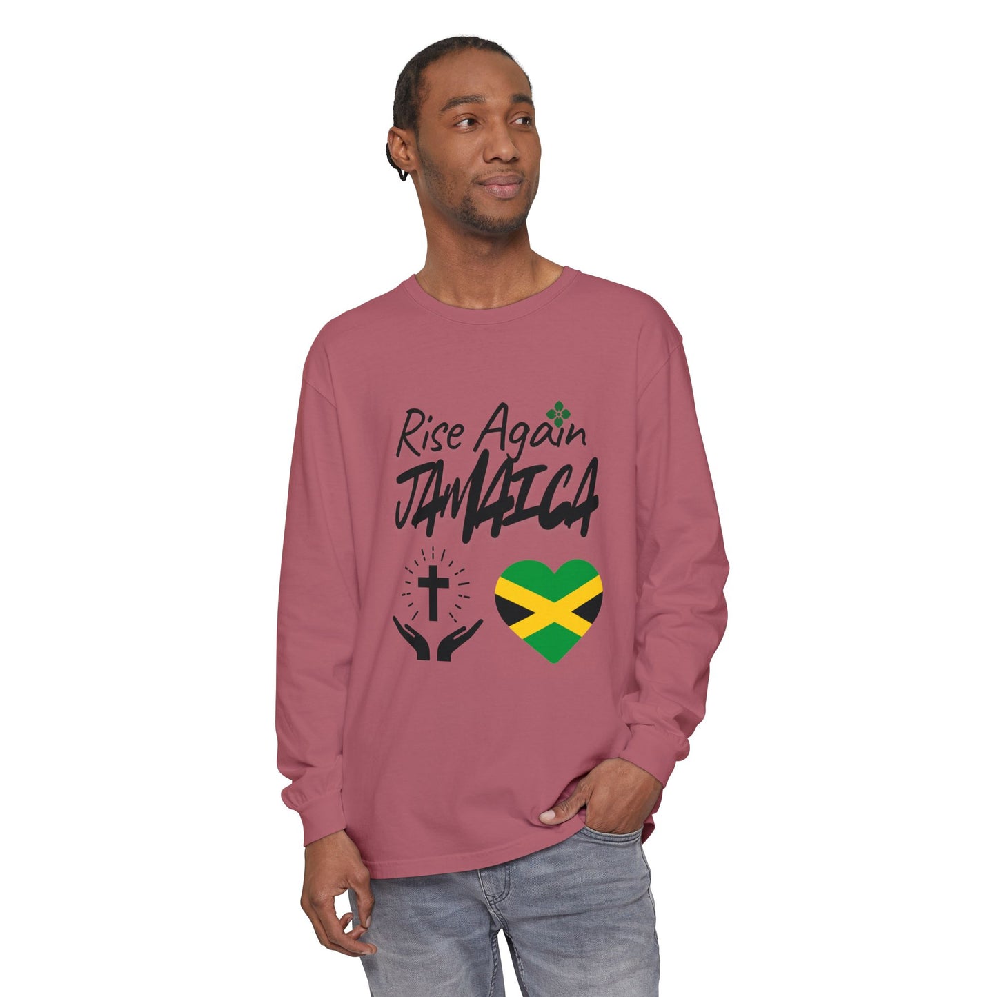 Rise Again Jamaica Long Sleeve T-Shirt – Caribbean Strength & Unity Apparel