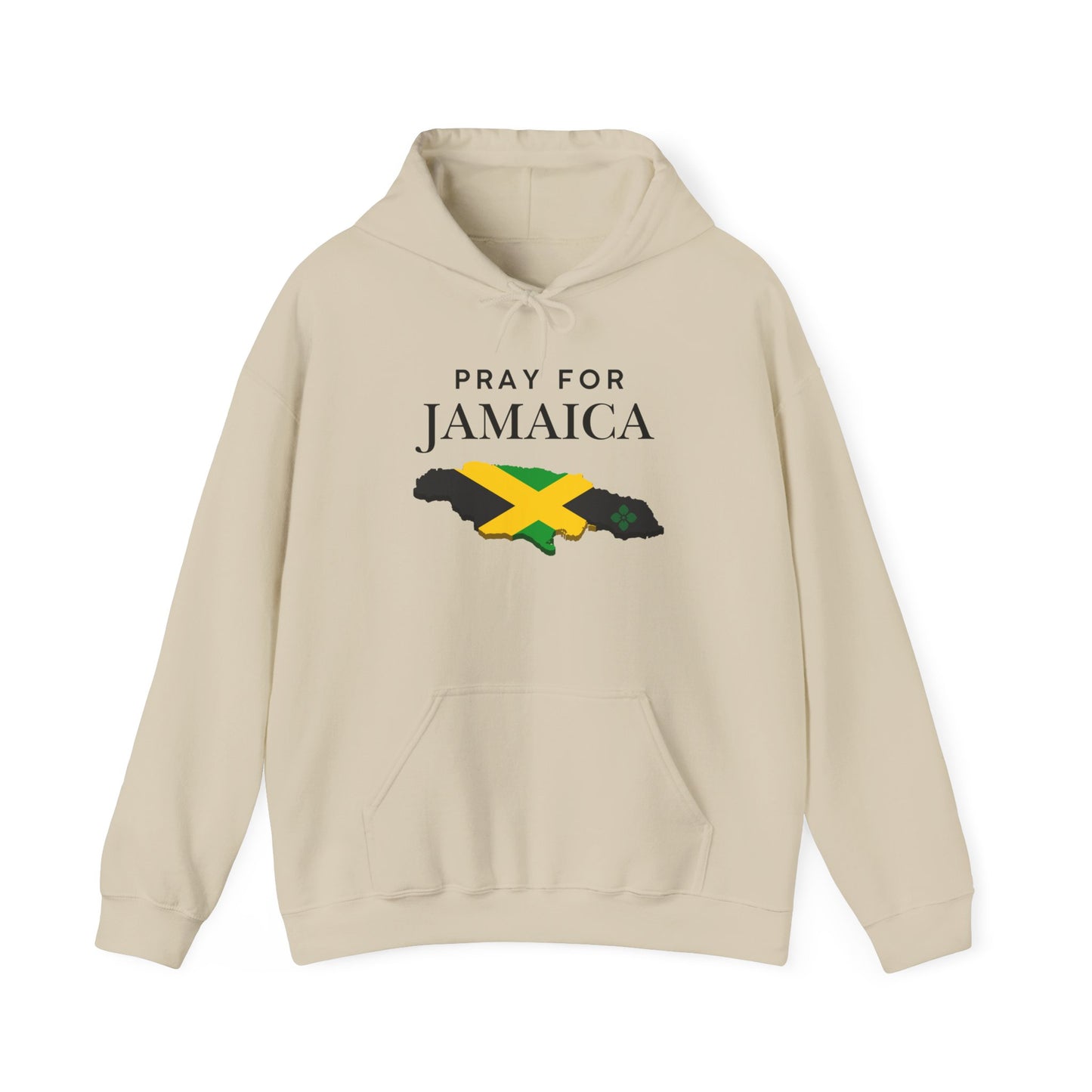 Pray for Jamaica Hoodie - Jamaica Map with Flag Design