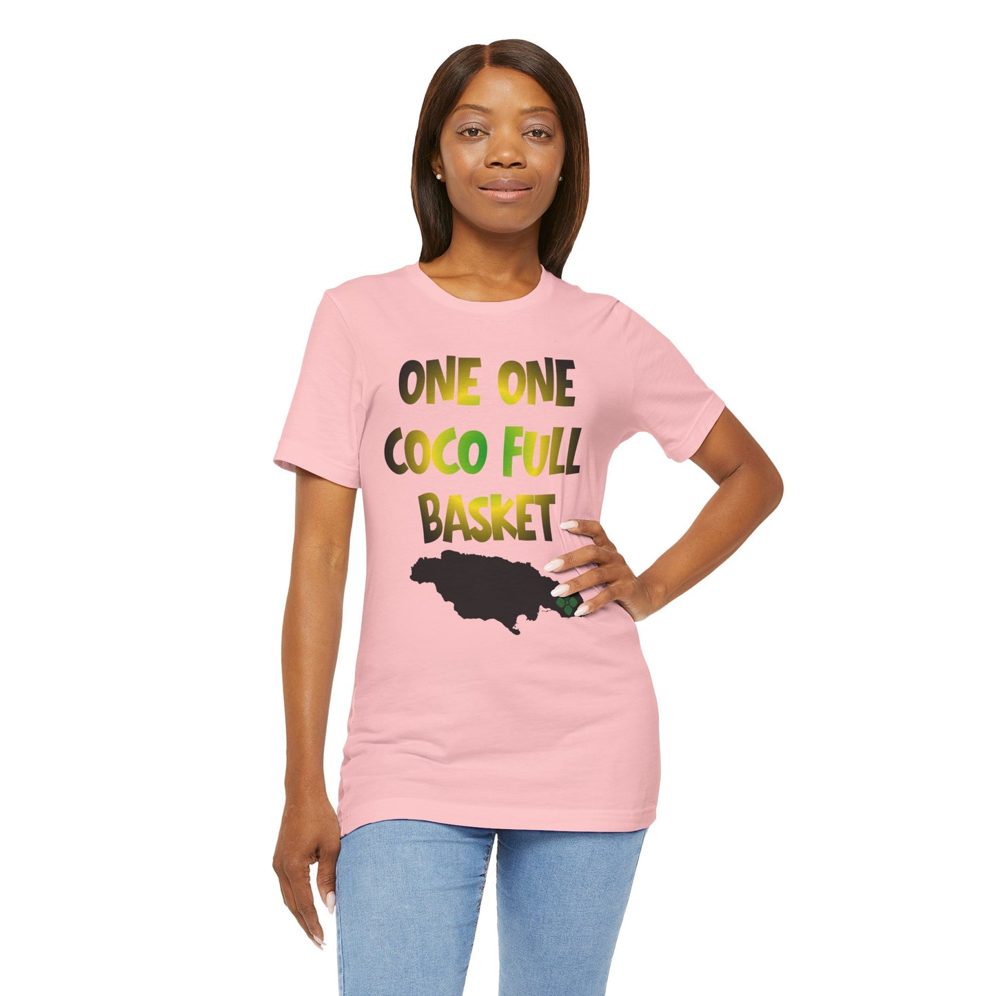One One Coco Full Basket T-Shirt — Jamaica Map Reggae Island Tee
