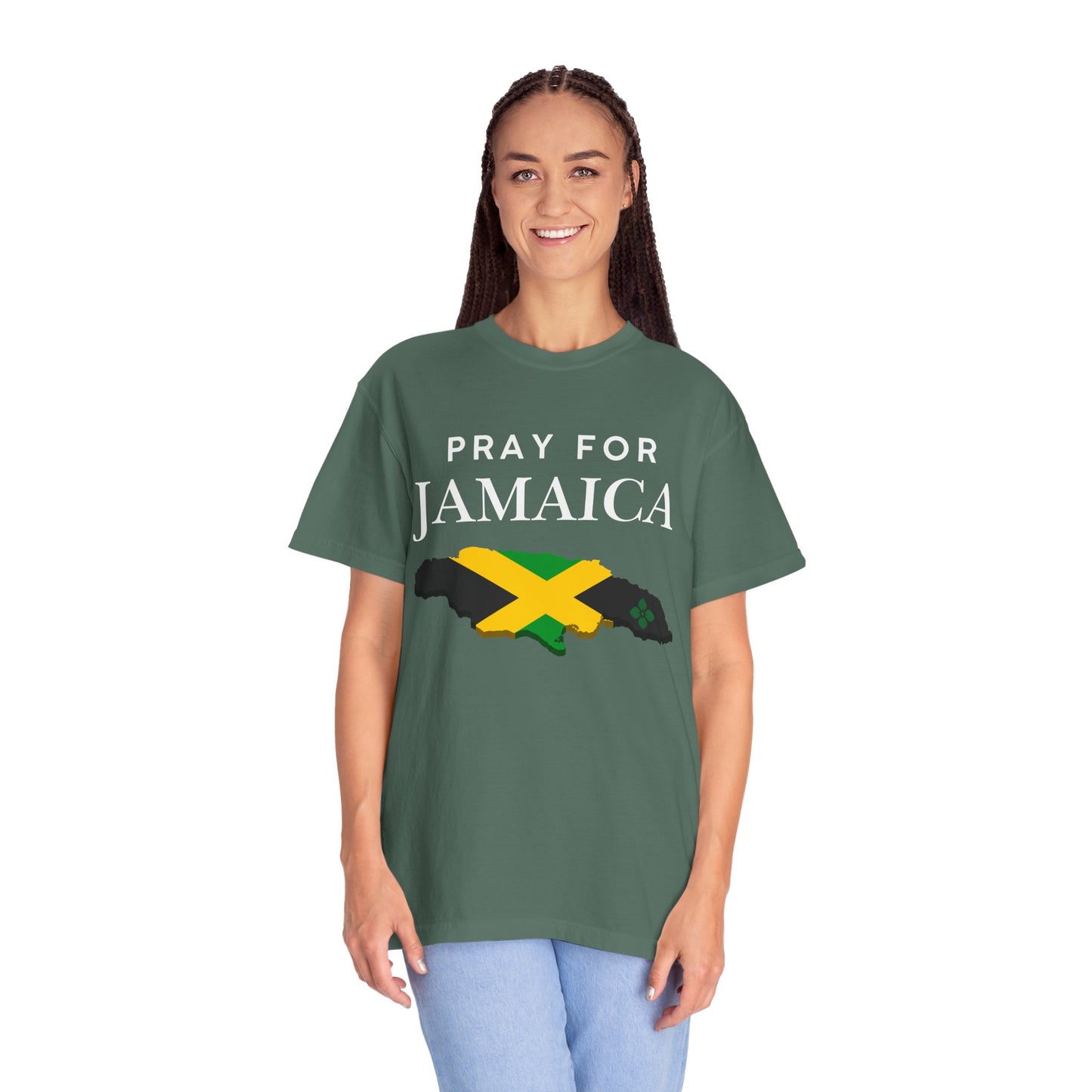 Pray for Jamaica T-Shirt - Jamaica Map & Flag Support Tee