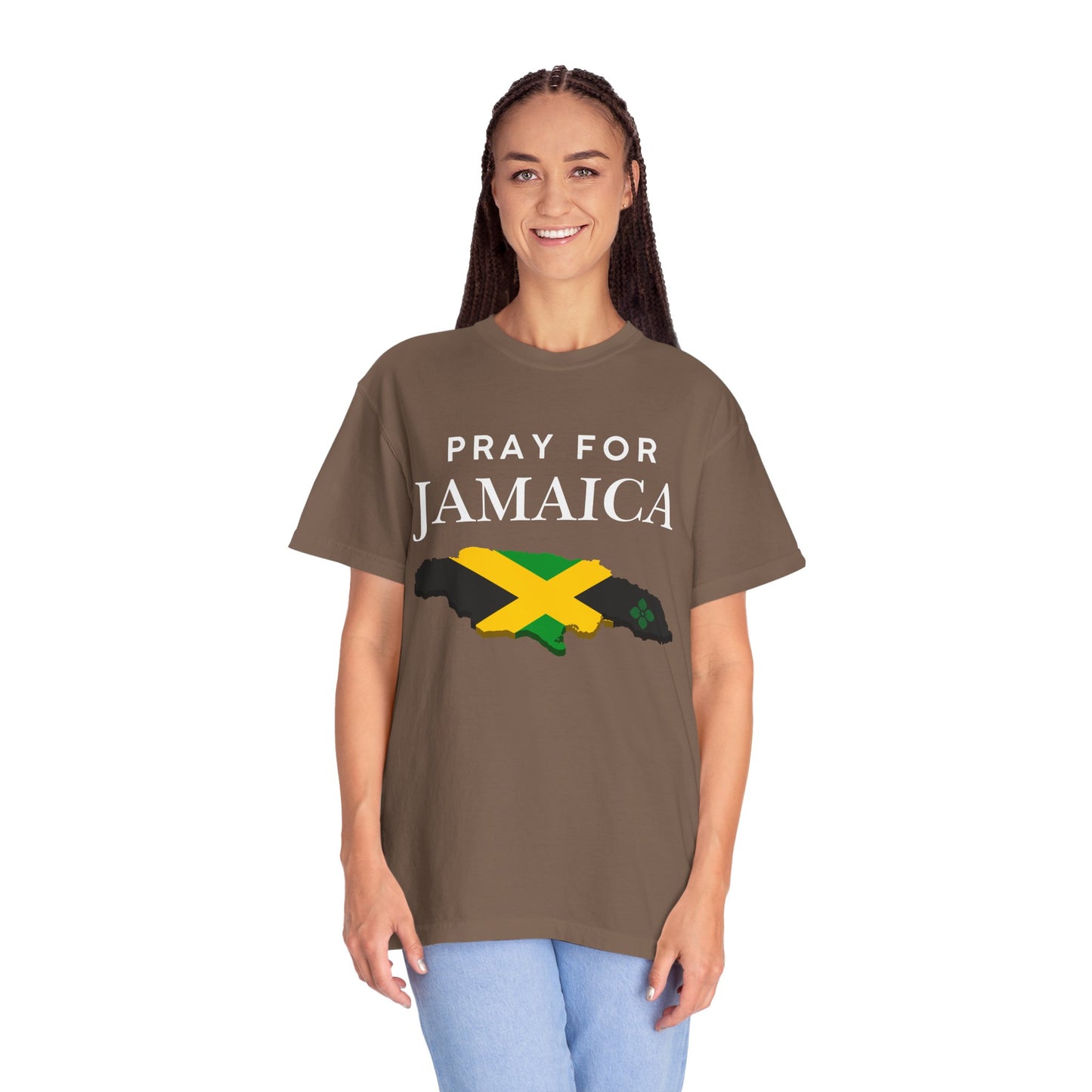 Pray for Jamaica T-Shirt - Jamaica Map & Flag Support Tee