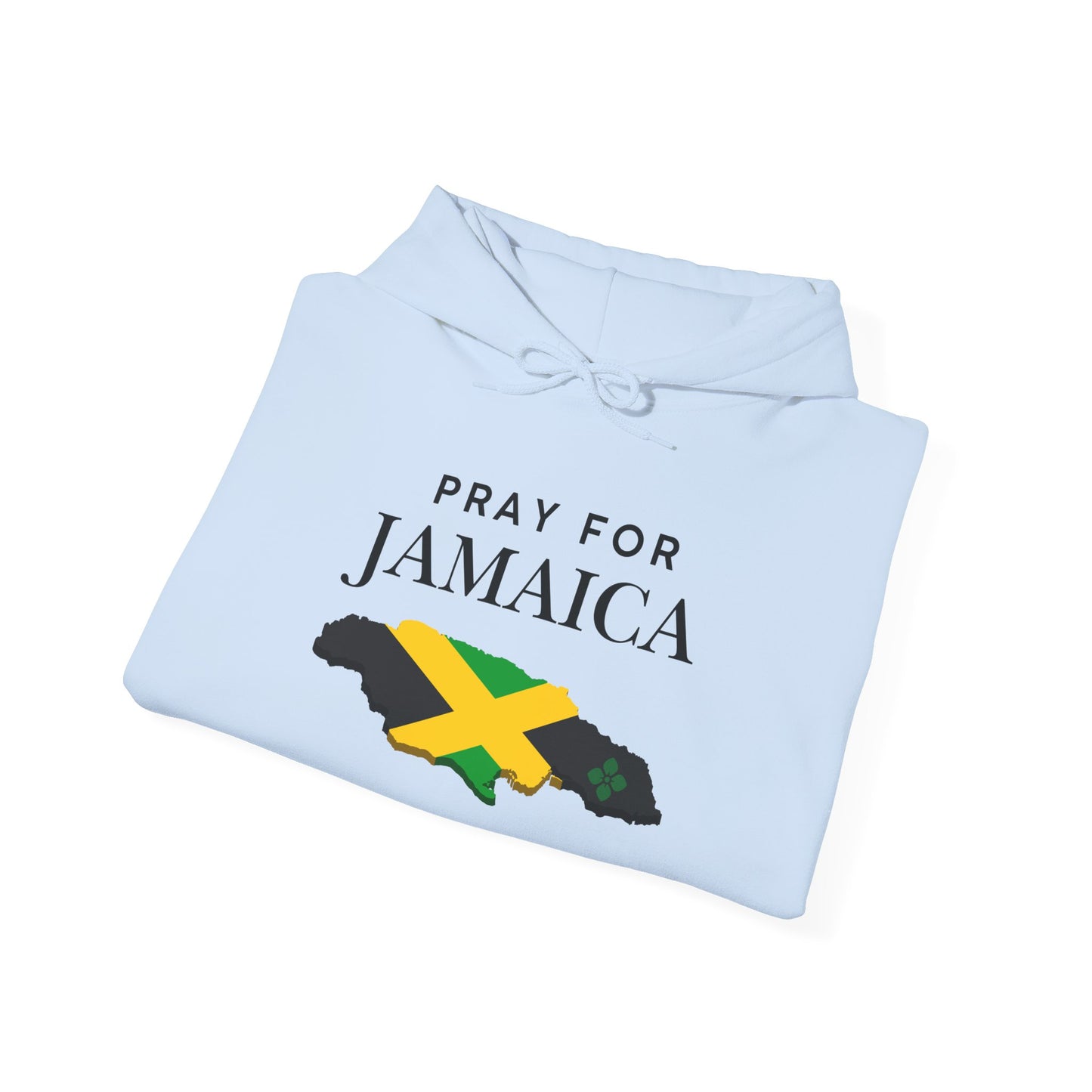 Pray for Jamaica Hoodie - Jamaica Map with Flag Design