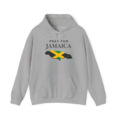 Pray for Jamaica Hoodie - Jamaica Map with Flag Design