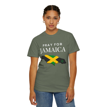 Pray for Jamaica T-Shirt - Jamaica Map & Flag Support Tee