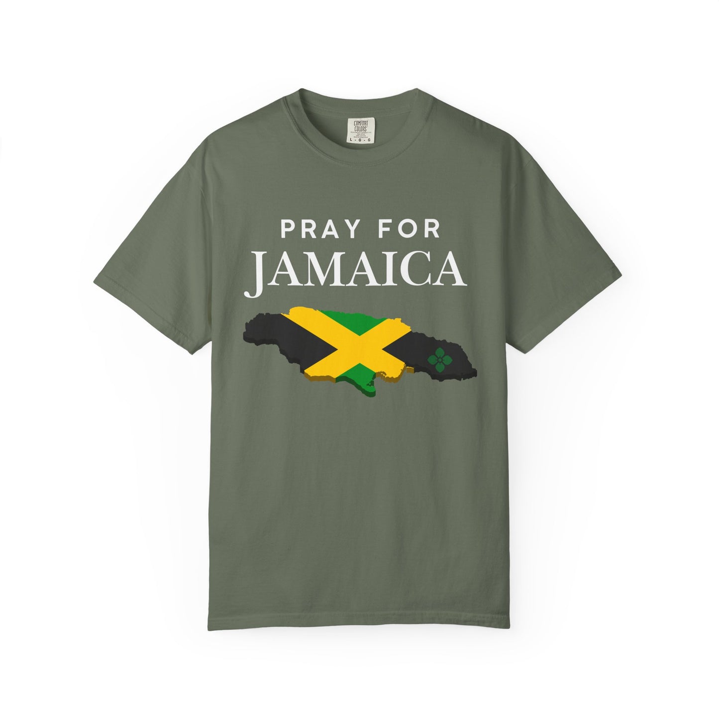 Pray for Jamaica T-Shirt - Jamaica Map & Flag Support Tee