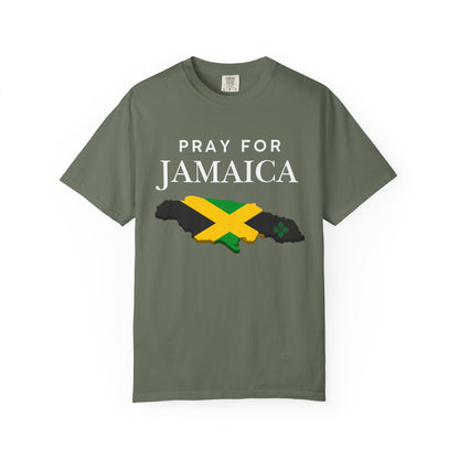 Pray for Jamaica T-Shirt - Jamaica Map & Flag Support Tee