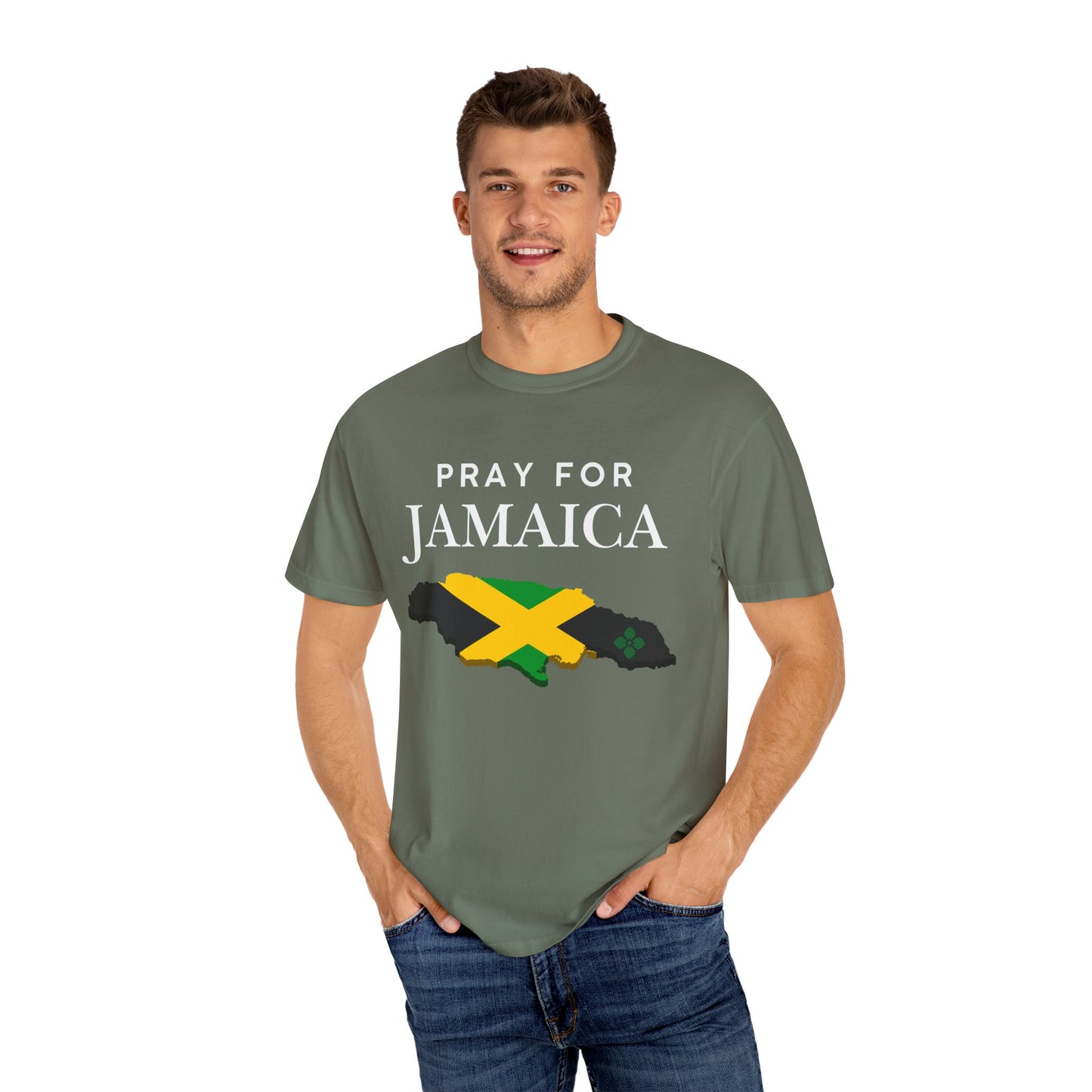 Pray for Jamaica T-Shirt - Jamaica Map & Flag Support Tee