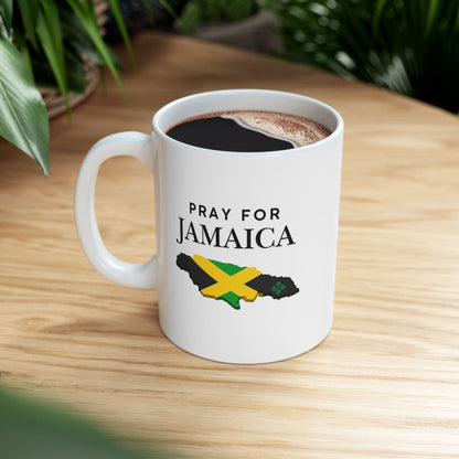 Pray For Jamaica Ceramic Mug – Map & Flag Coffee Cup (11oz/15oz)