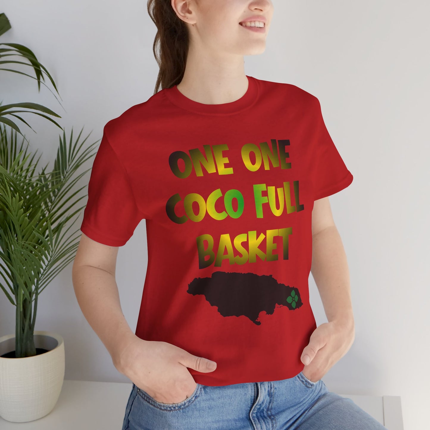 One One Coco Full Basket T-Shirt — Jamaica Map Reggae Island Tee