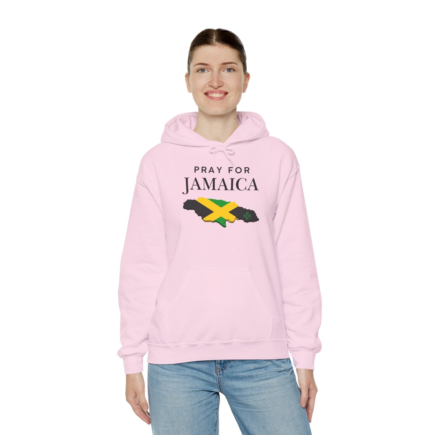 Pray for Jamaica Hoodie - Jamaica Map with Flag Design